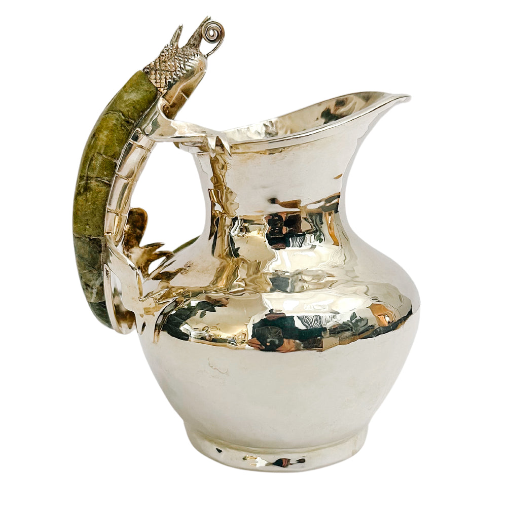 Wolmar Castillo Silver Plate Pitcher With Stone-Inlaid Lizard Handle