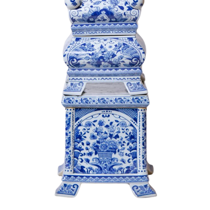 X-Large Blue & White Multi-Tier Delft Style Tulipiere Tower Vase