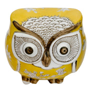 Yellow & Brown Porcelain Owl Figurine