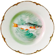 Antique American Sterling China Fish Plates Set