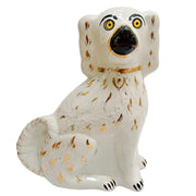 Antique Staffordshire Spaniel Dogs With Glass Eyes