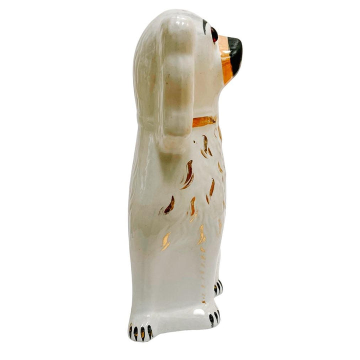 Antique Staffordshire Spaniel Dogs With Glass Eyes