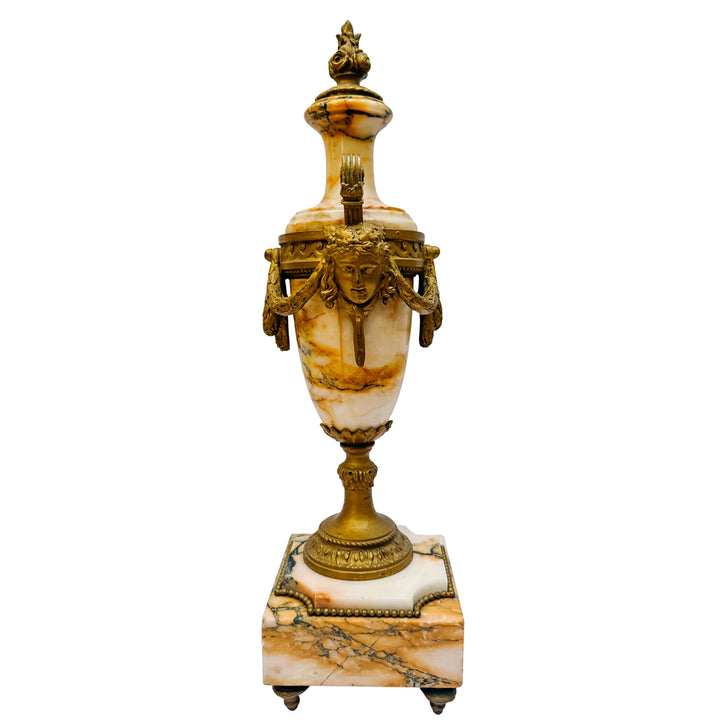 Pair of 19th Century French Louis XVI Style Marble and Gilt Bronze Cassolettes