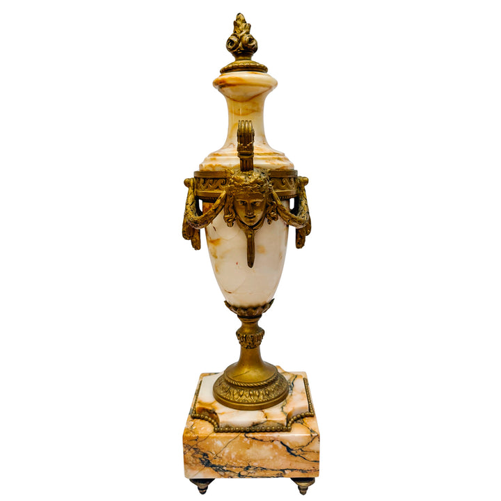 Pair of 19th Century French Louis XVI Style Marble and Gilt Bronze Cassolettes