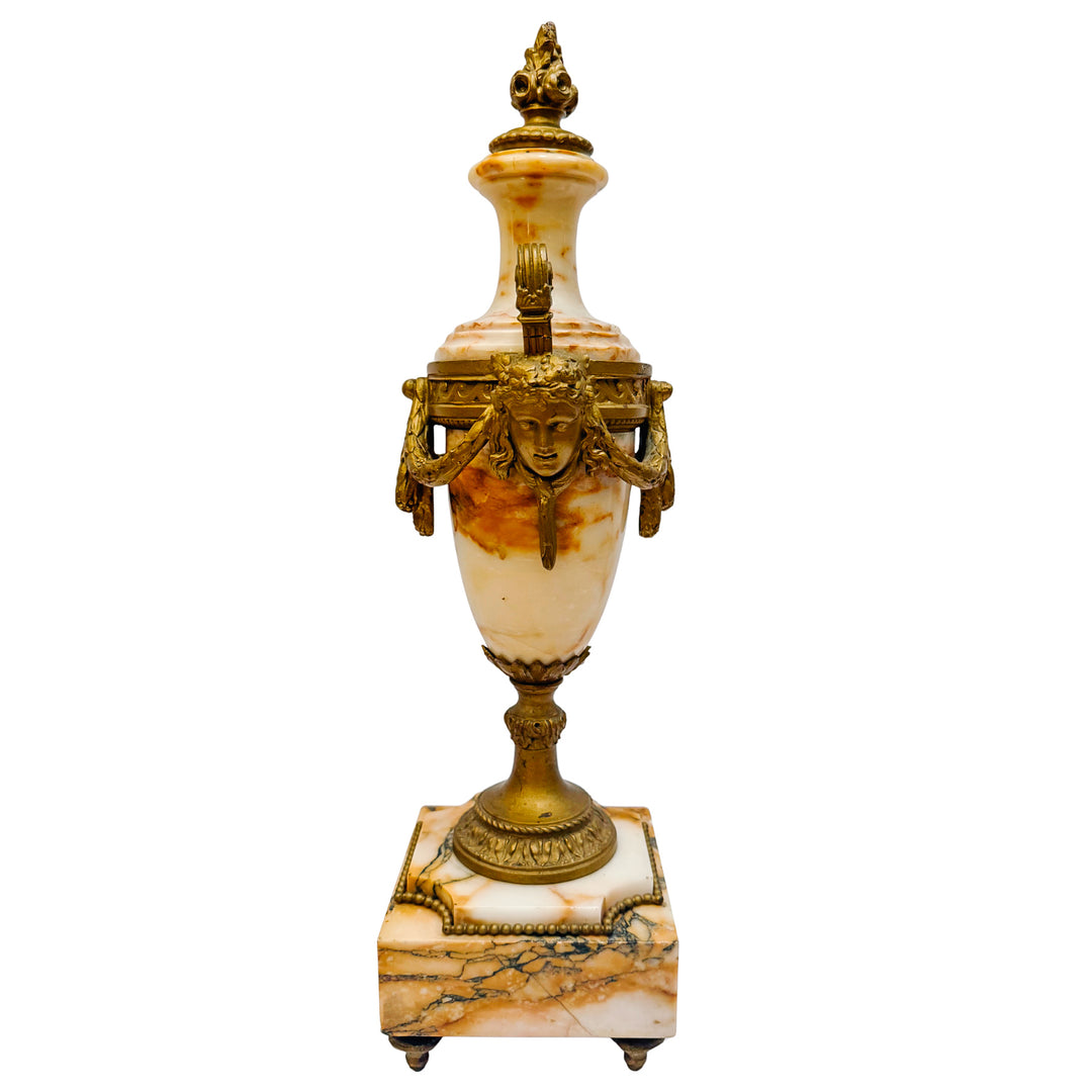 Pair of 19th Century French Louis XVI Style Marble and Gilt Bronze Cassolettes