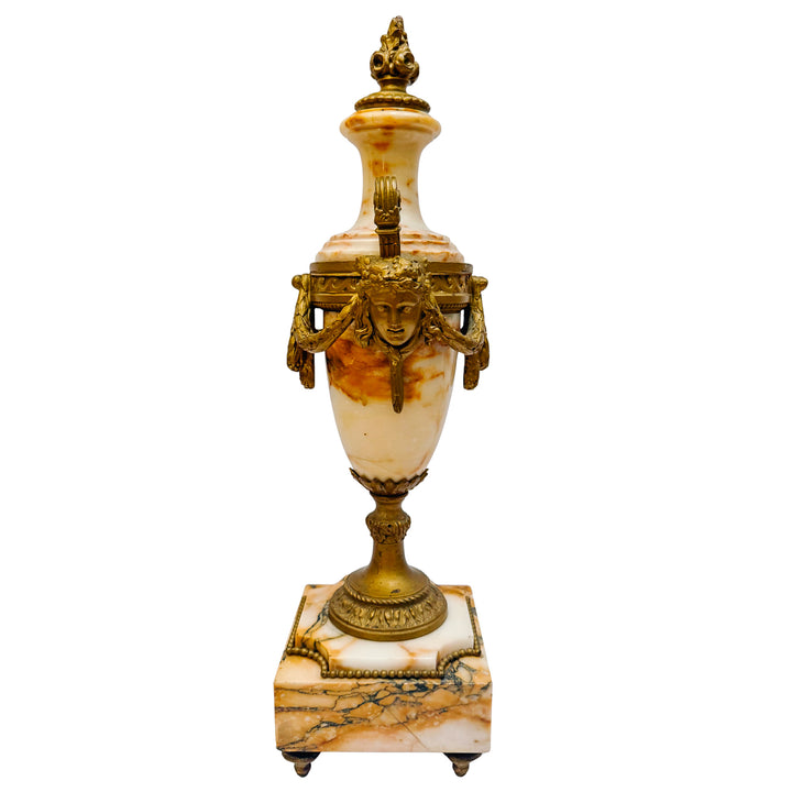 Pair of 19th Century French Louis XVI Style Marble and Gilt Bronze Cassolettes