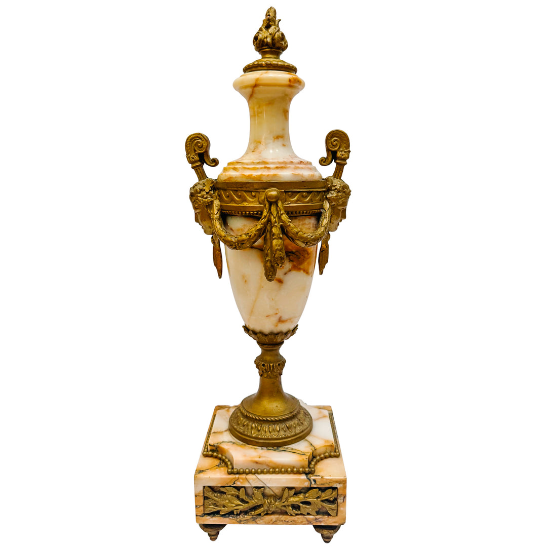 Pair of 19th Century French Louis XVI Style Marble and Gilt Bronze Cassolettes