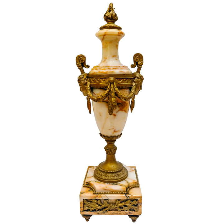 Pair of 19th Century French Louis XVI Style Marble and Gilt Bronze Cassolettes