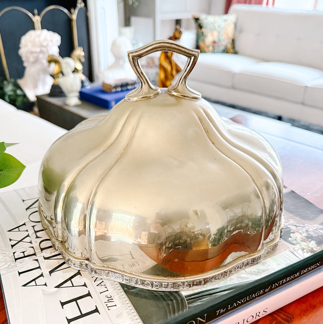 antiques Reed & Barton Silver Soldered Hotel Deshler Food Cloche / Dome