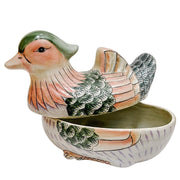 Chinese Porcelain Famille Rose Mandarin Duck Form Tureen