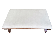 Chippendale Mahogany Upholstered Curule Bench With Paw Feet