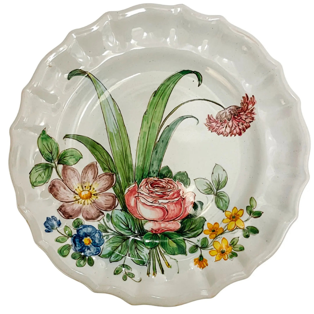 Cantagalli Italian Renaissance Majolica Hand-Painted Floral Plates