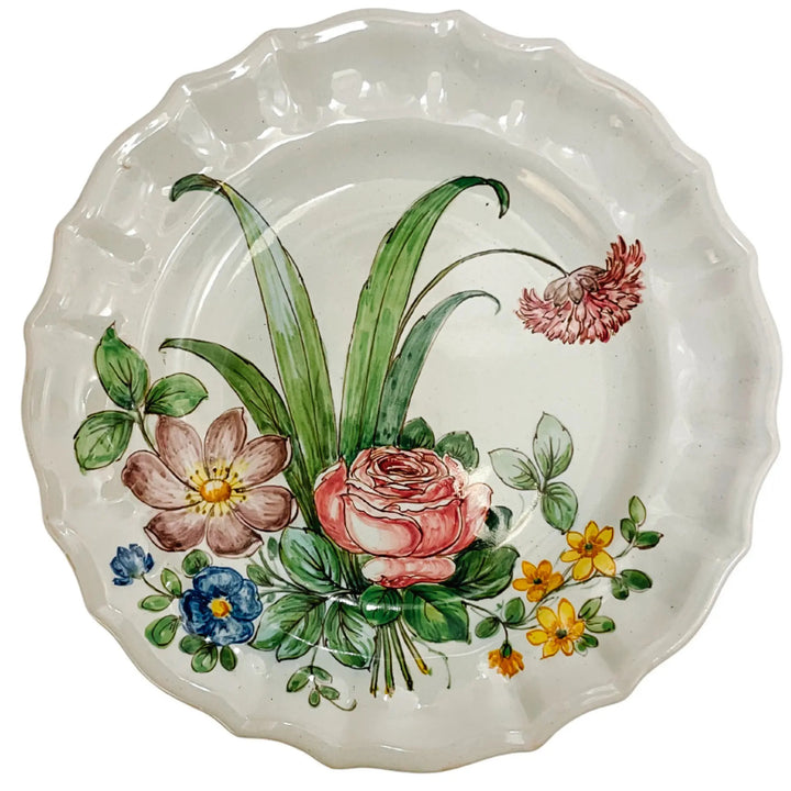 Cantagalli Italian Renaissance Majolica Hand-Painted Floral Plates