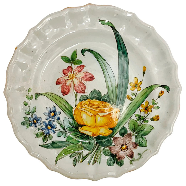 Cantagalli Italian Renaissance Majolica Hand-Painted Floral Plates