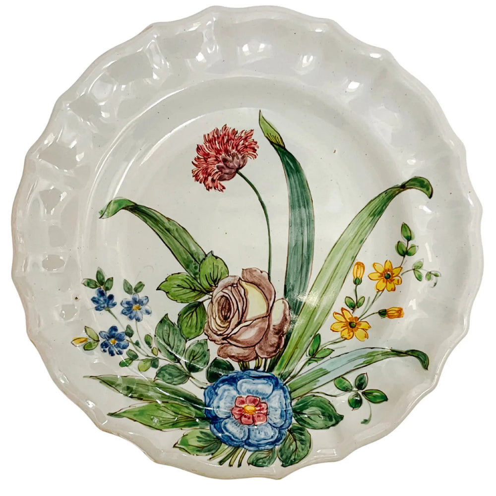 Cantagalli Italian Renaissance Majolica Hand-Painted Floral Plates