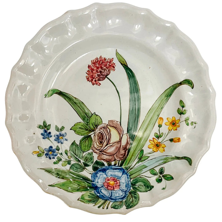Cantagalli Italian Renaissance Majolica Hand-Painted Floral Plates