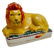 Antique English Staffordshire Recumbent Lions