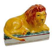 Antique English Staffordshire Recumbent Lions