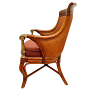 Vintage Ethan Allen Bermuda Armchairs With Brass Details