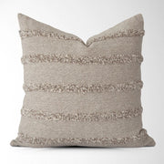 Grey Tufted Striped Pillow Cover 20" x 20"