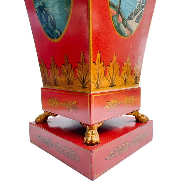 French Directoire Style Red Tole Urns by Maitland-Smith
