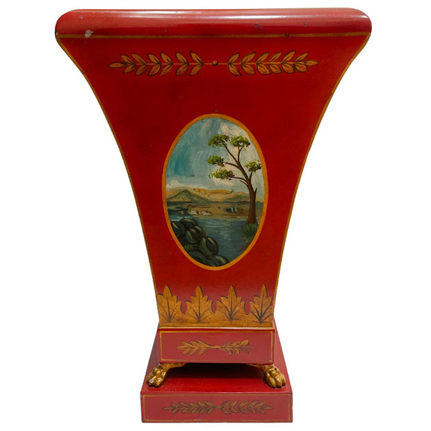 French Directoire Style Red Tole Urns by Maitland-Smith