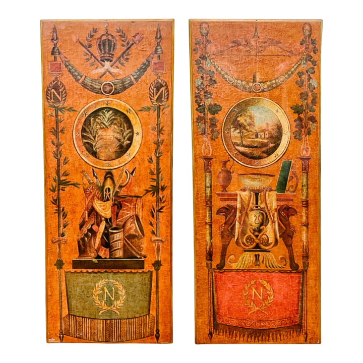 Pair Of French Empire Napoleon Decorative Wall Panels