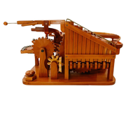 Hand-Carved Wood Gravity Well Marble Machine Sculpture by Larry Marley