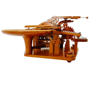 Hand-Carved Wood Gravity Well Marble Machine Sculpture by Larry Marley