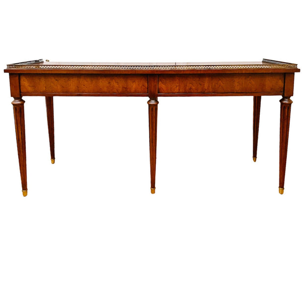 Henredon Louis XVI Style Console Table With Brass Gallery