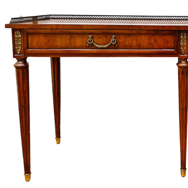 Henredon Louis XVI Style Console Table With Brass Gallery