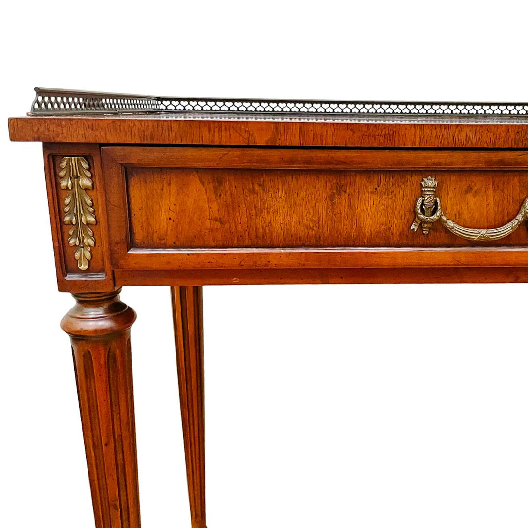 Henredon Louis XVI Style Console Table With Brass Gallery