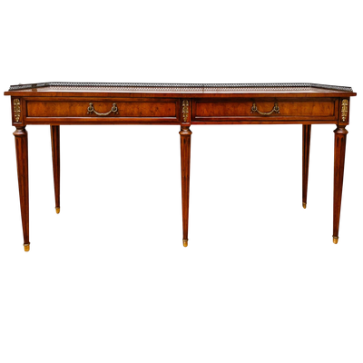 Henredon Louis XVI Style Console Table With Brass Gallery