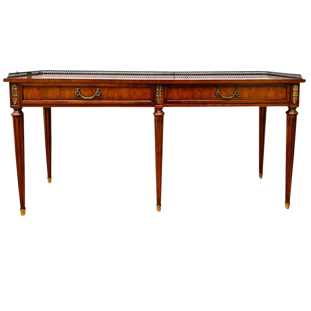 Henredon Louis XVI Style Console Table With Brass Gallery