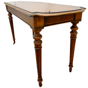 Henredon Neoclassical Style Walnut Sofa Table on Casters