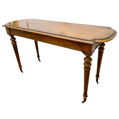 Henredon Neoclassical Style Walnut Sofa Table on Casters