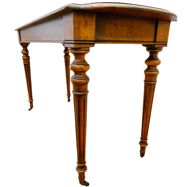 Henredon Neoclassical Style Walnut Sofa Table on Casters