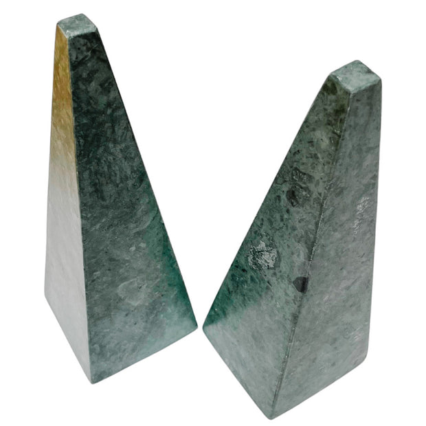 Pair Of Contemporary Green Marble Obelisks