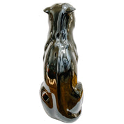 Italian Glazed Ceramic Standing Black Panther Statue