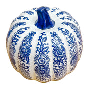 Large Chinoiserie Blue & White Decorative Pumpkin