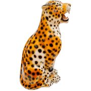 Italian Glazed Ceramic Standing Leopard Statue