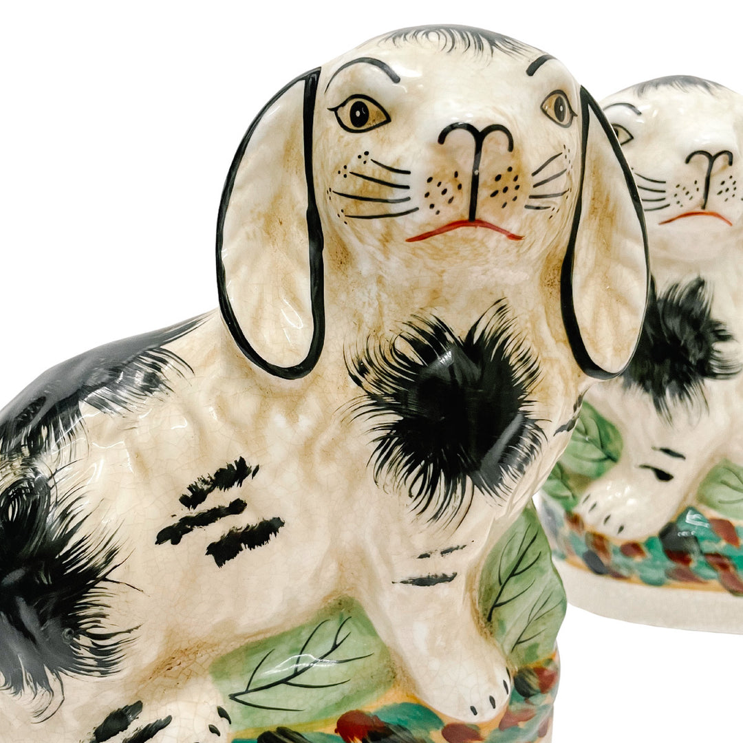 Staffordshire Style Bunny Figurines (Black)