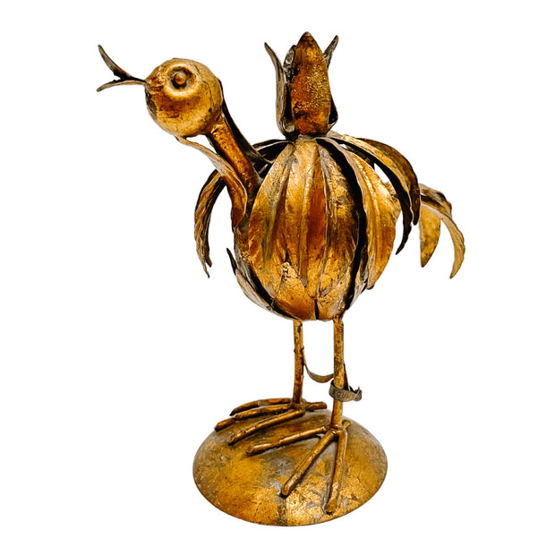 1960s Italian Gilt Tole Bird Candle Holder