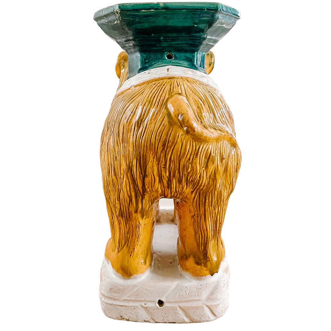 Rare Mid-Century Terracotta Foo Dog Garden Stool