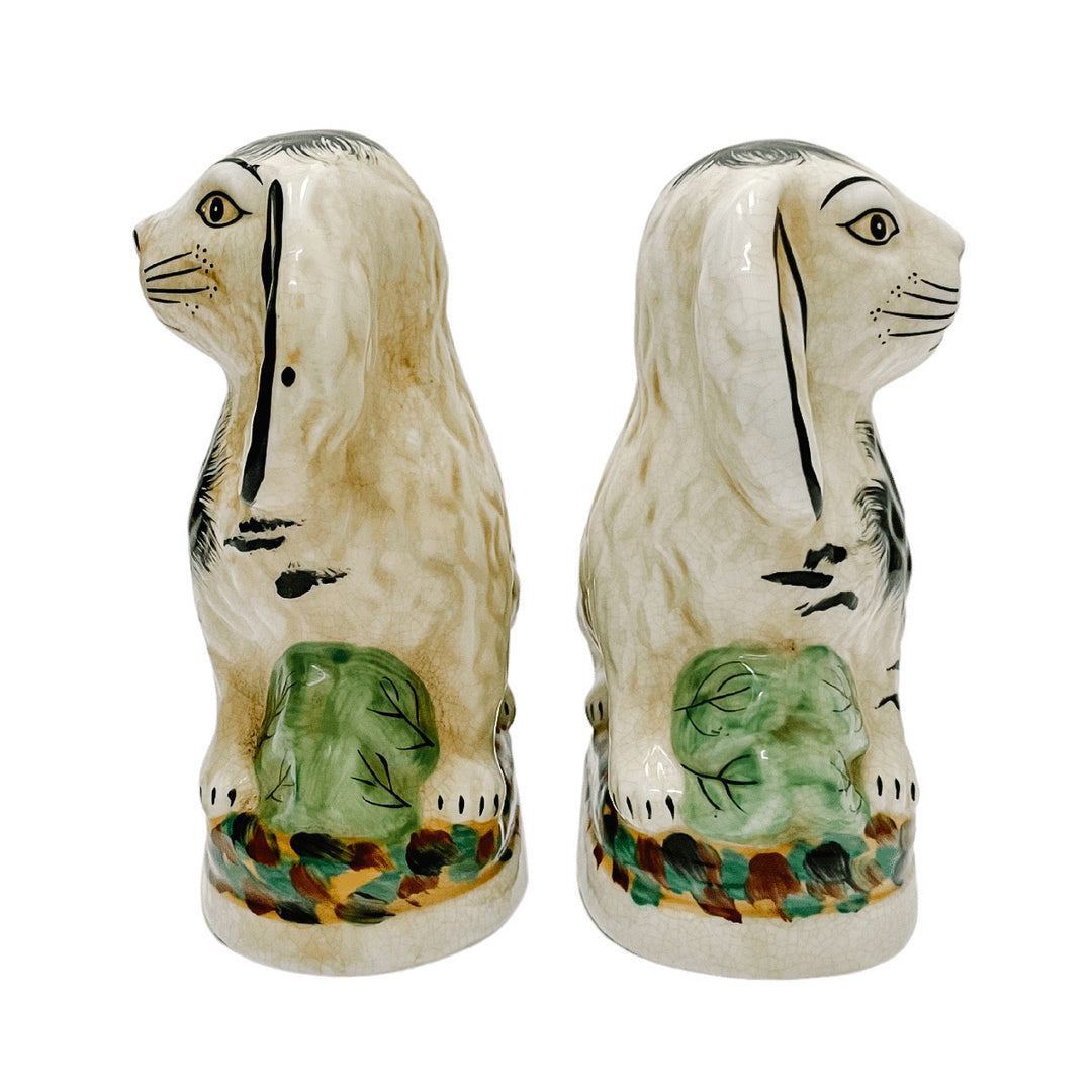 Staffordshire Style Bunny Figurines (Black)