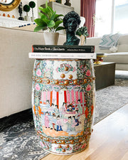 Mid 20th Century Chinese Rose Medallion Garden Stool