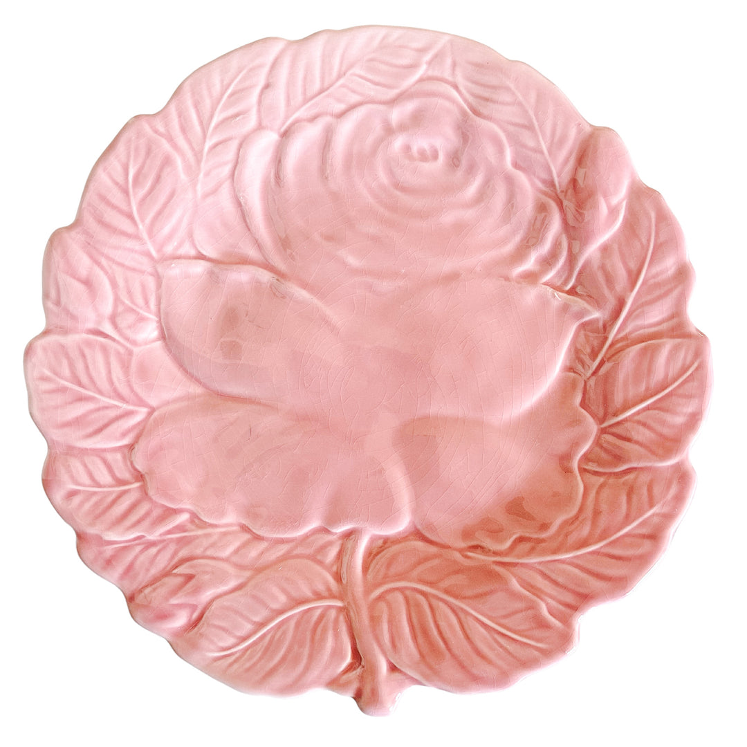 Bordallo Pinheiro Pink Rose Luncheon Plates