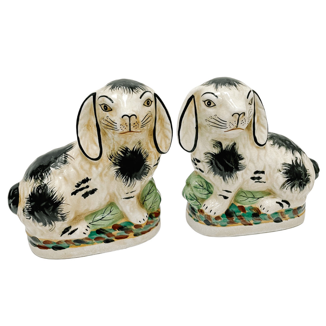 Staffordshire Style Bunny Figurines (Black)