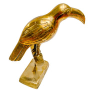 Mid-Century Brass Perched Toucan on Stand