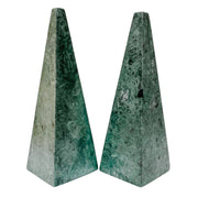 Pair Of Contemporary Green Marble Obelisks